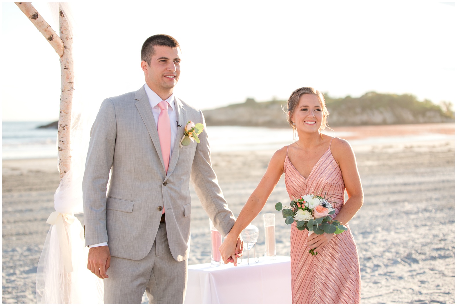 Sunset Beach Wedding at Bailey's Beach, Newport RI