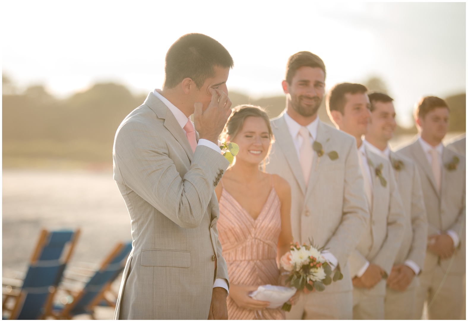 Sunset Beach Wedding at Bailey's Beach, Newport RI