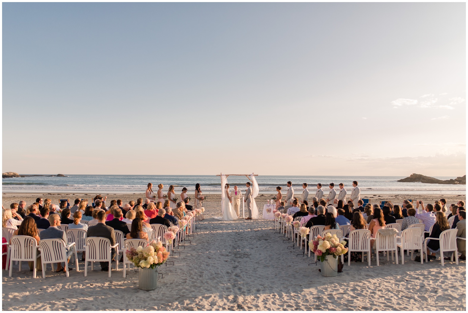 Sunset Beach Wedding at Bailey's Beach, Newport RI