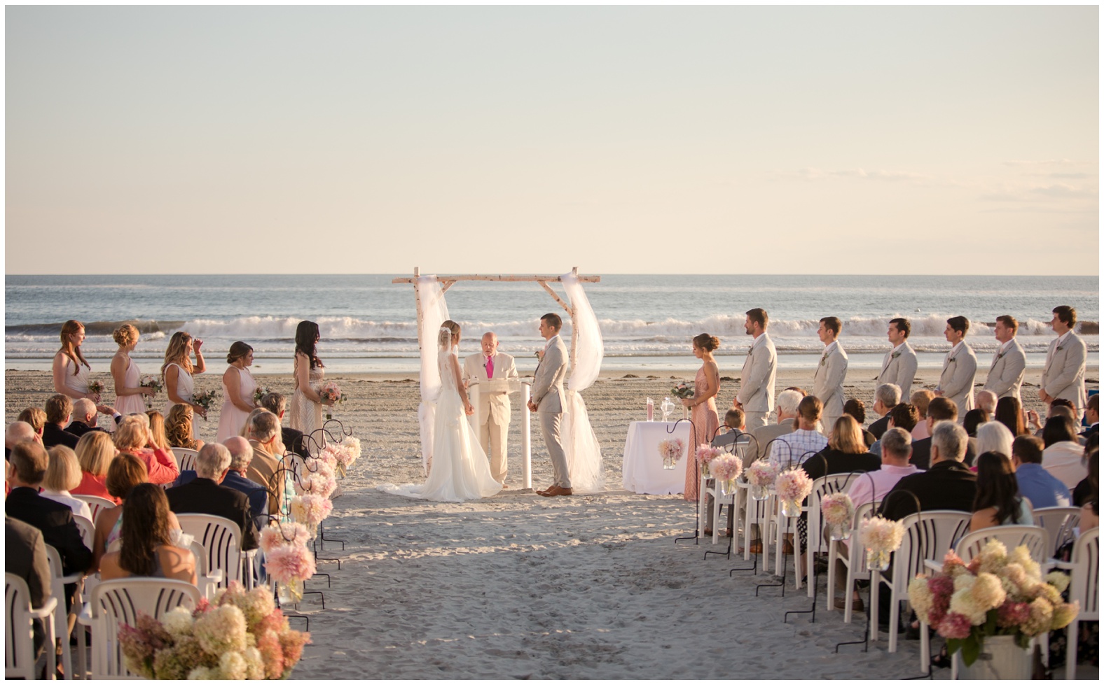 Sunset Beach Wedding at Bailey's Beach, Newport RI