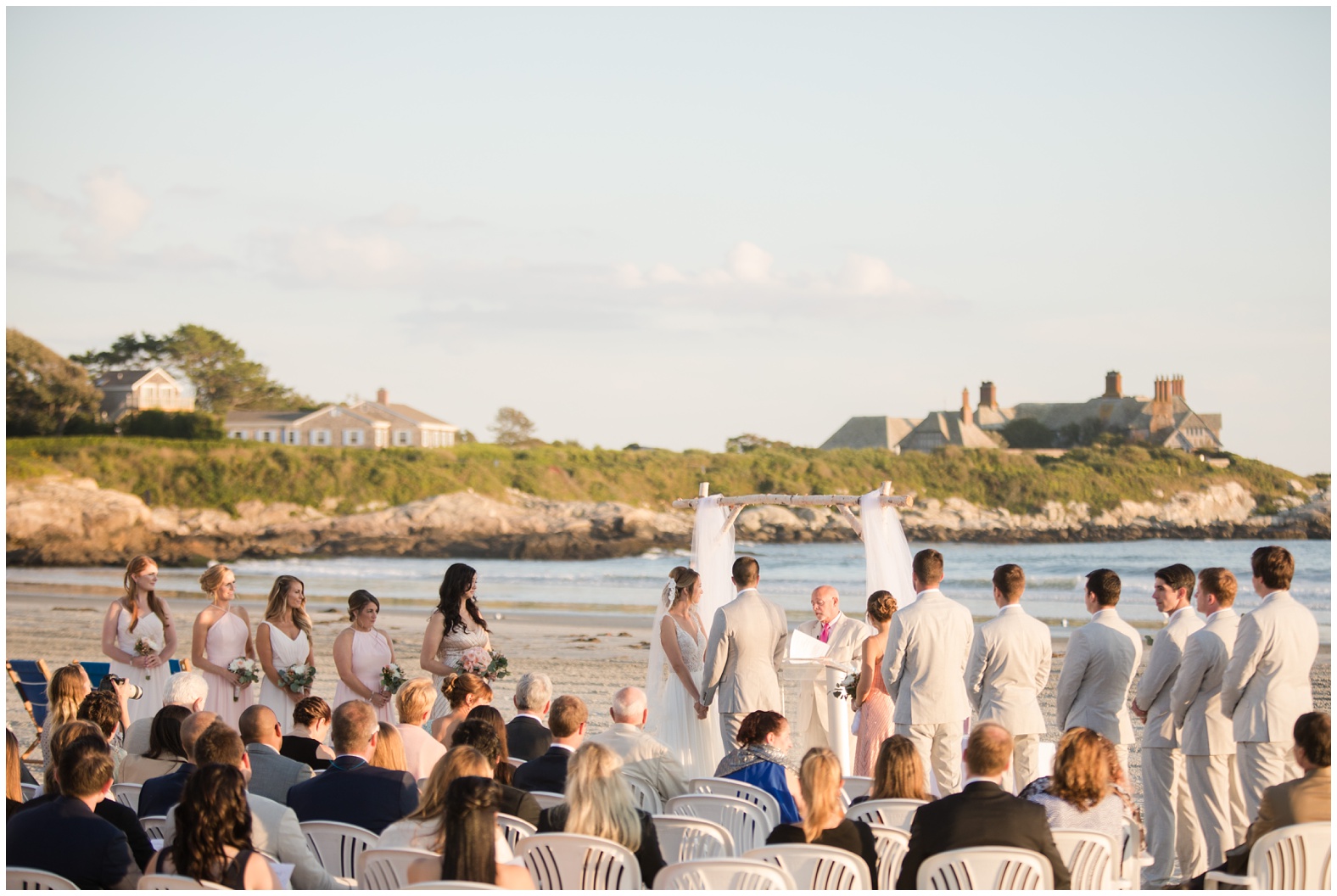 Sunset Beach Wedding at Bailey's Beach, Newport RI