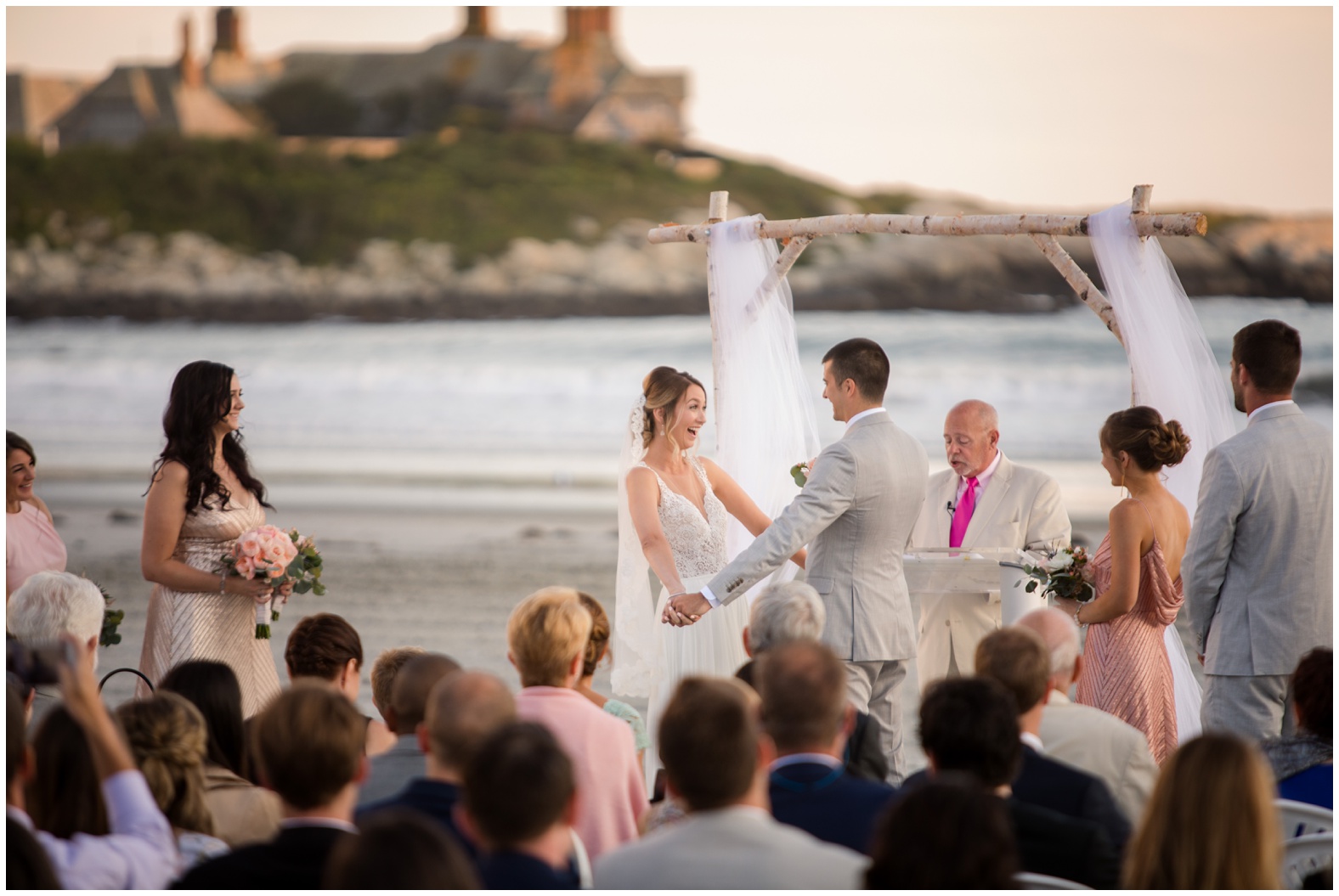 Sunset Beach Wedding at Bailey's Beach, Newport RI