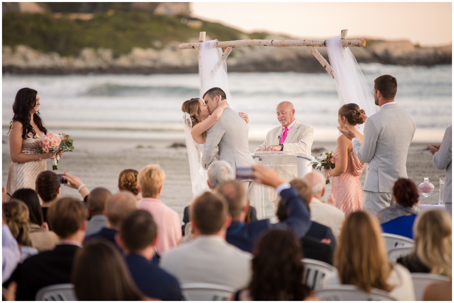 Sunset Beach Wedding at Bailey's Beach, Newport RI