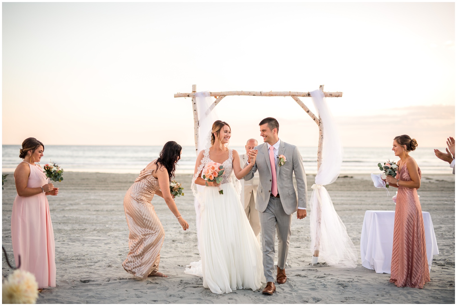 Sunset Beach Wedding at Bailey's Beach, Newport RI