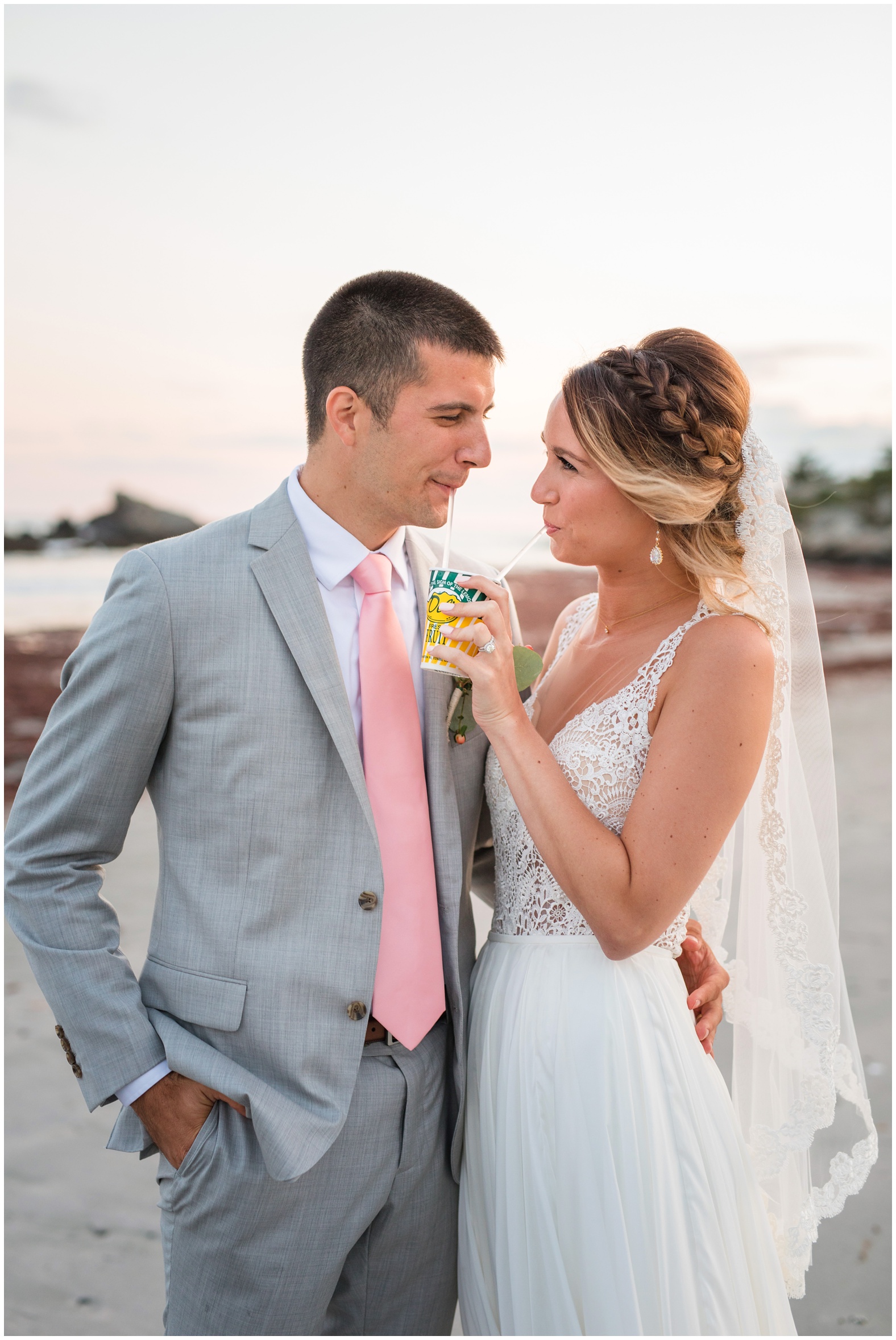 Sunset Beach Wedding at Bailey's Beach, Newport RI