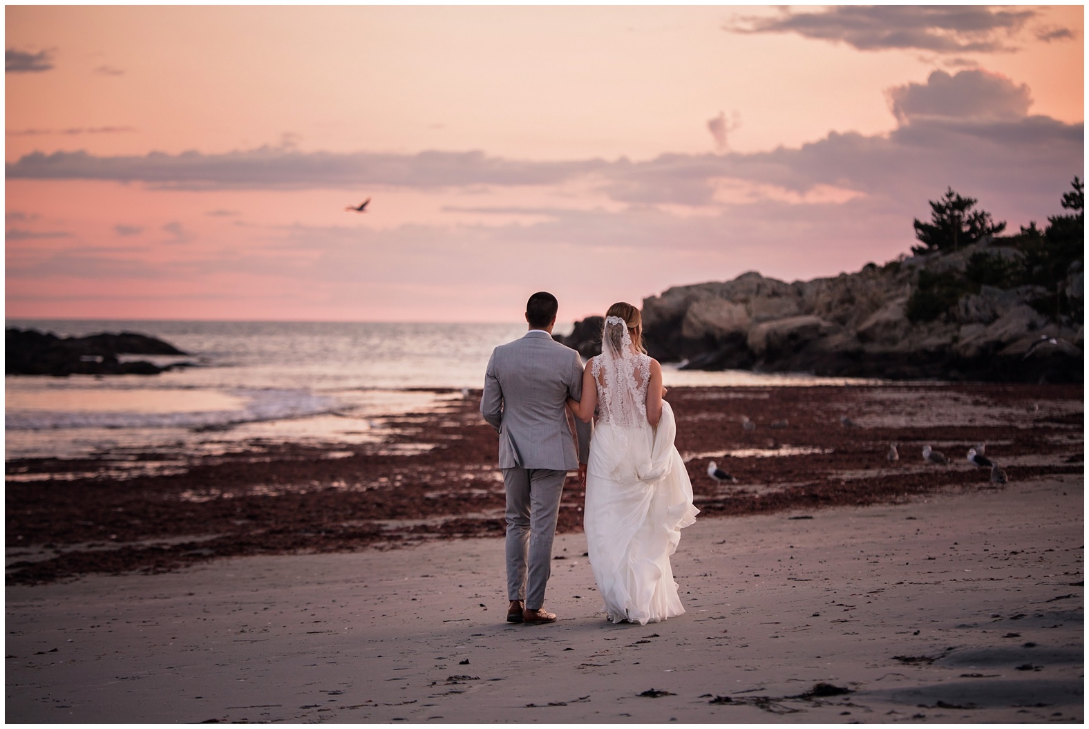 Sunset Beach Wedding at Bailey's Beach, Newport RI