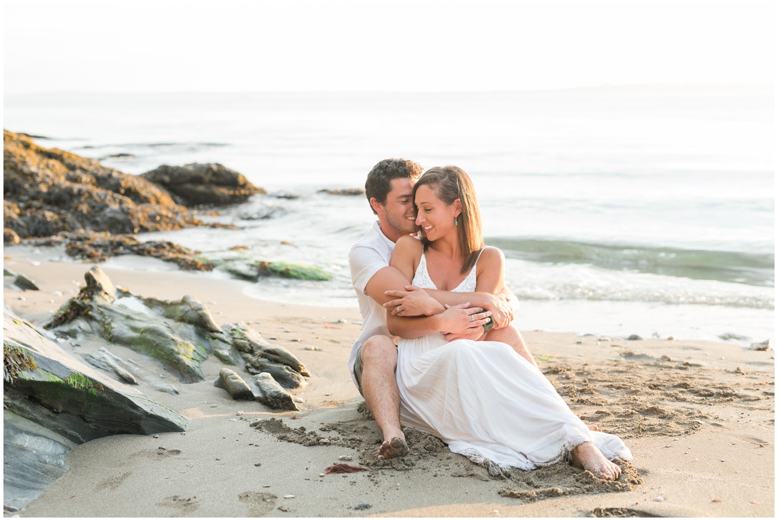 Holly + Nic: Beach Surf Engagement Session in Jamestown, Rhode Island ...