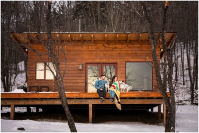 Vermont winter engagement session in waterbury VT